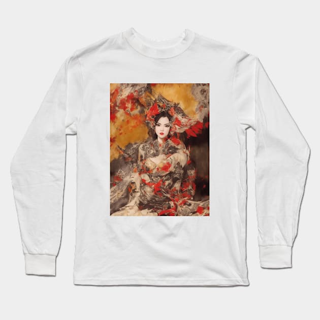 A bewitching Japanese beauty Long Sleeve T-Shirt by CRAZYMAN